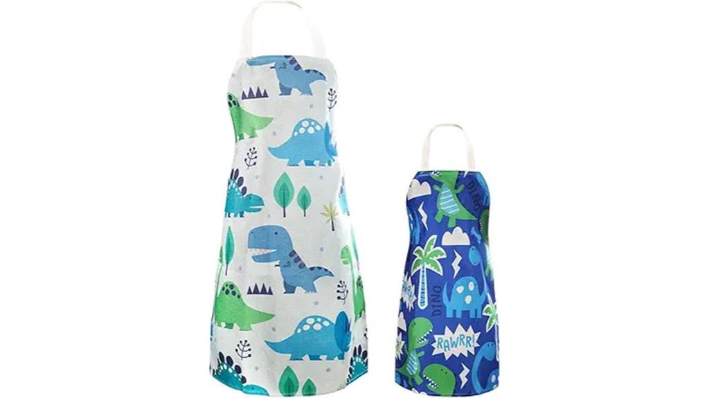 adjustable dinosaur aprons set