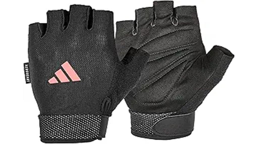 adjustable fingerless weightlifting gloves