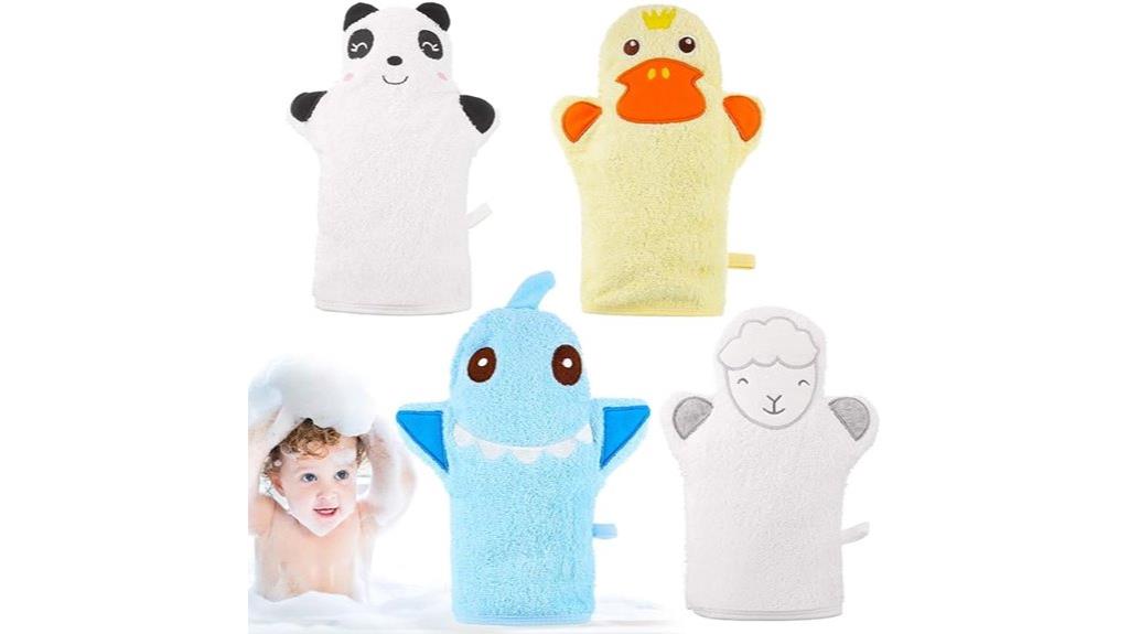 animal style baby washcloths