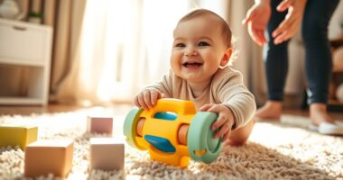 assisting baby with standing