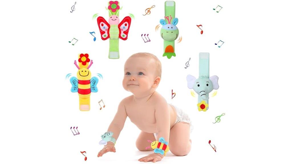 baby wrist rattles set