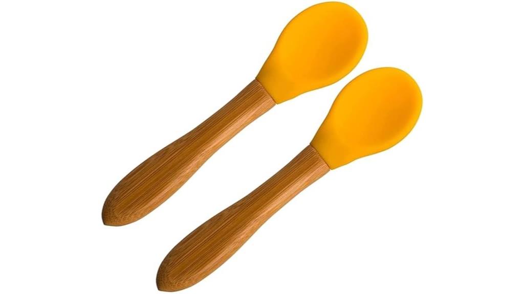 bamboo silicone baby spoons