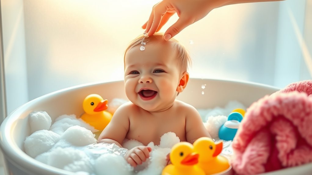 bathing a baby safely