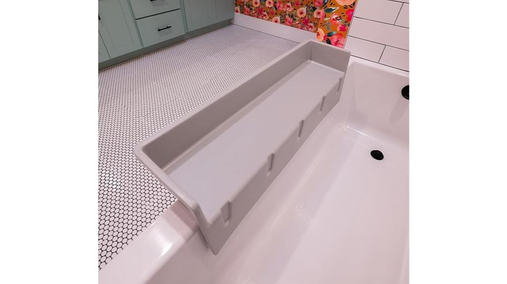 bathtub splash guard shelf