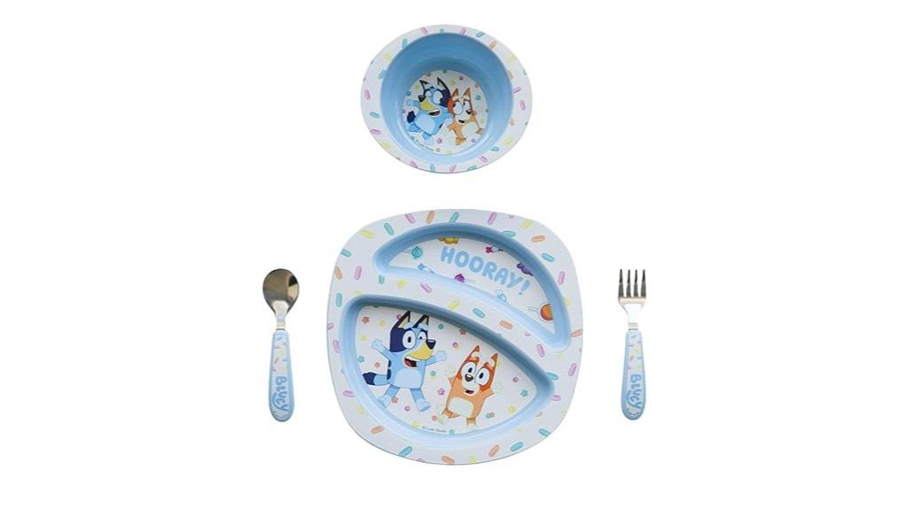 bluey themed toddler dinnerware set