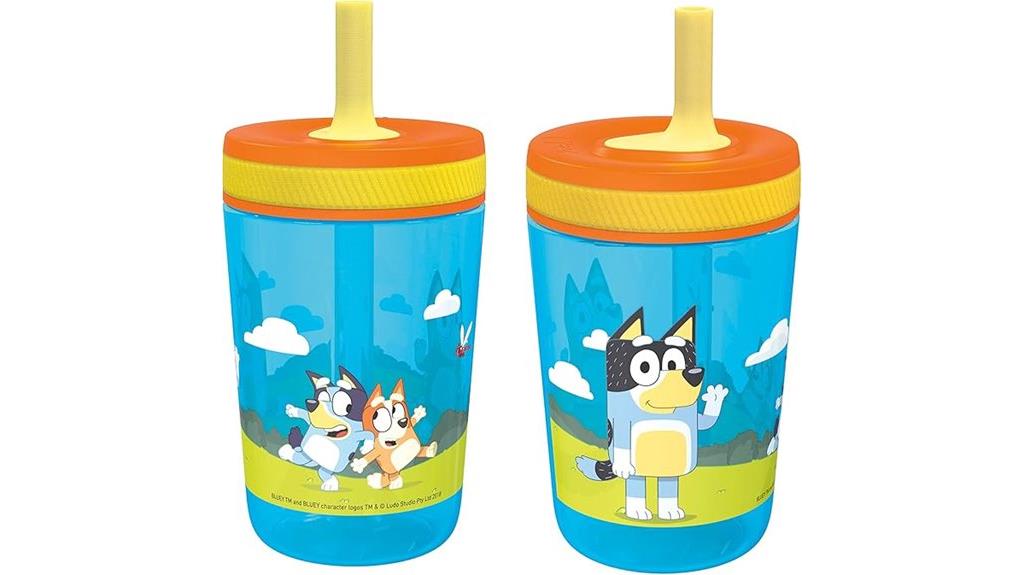 bluey themed tumbler set