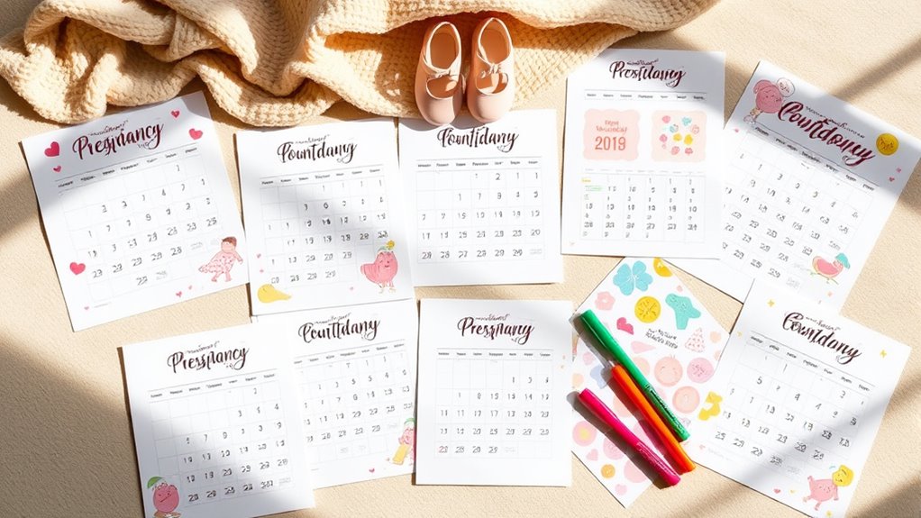 choosing pregnancy countdown calendars