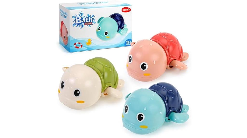 colorful bath toys set