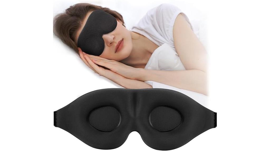 contoured sleep mask design