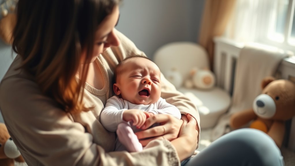 crying while feeding baby