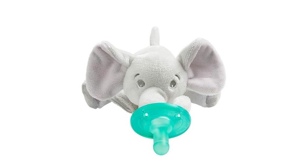 elephant pacifier holder set