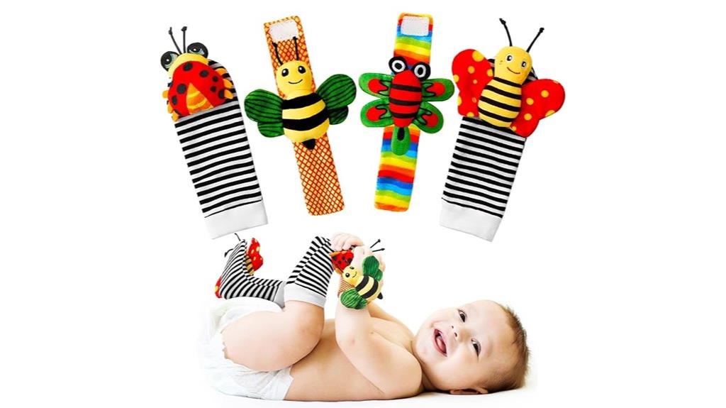infant socks and rattles