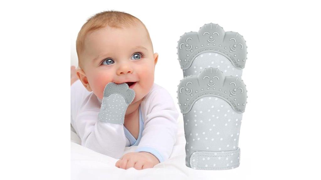 infant teething silicone mitts