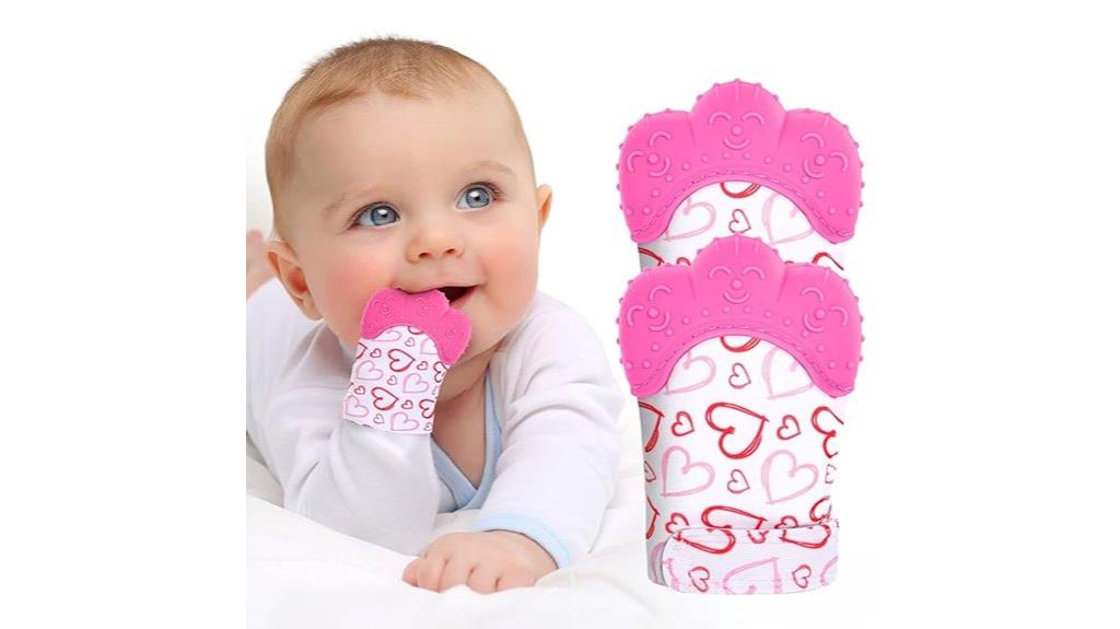 infant teething silicone mitts