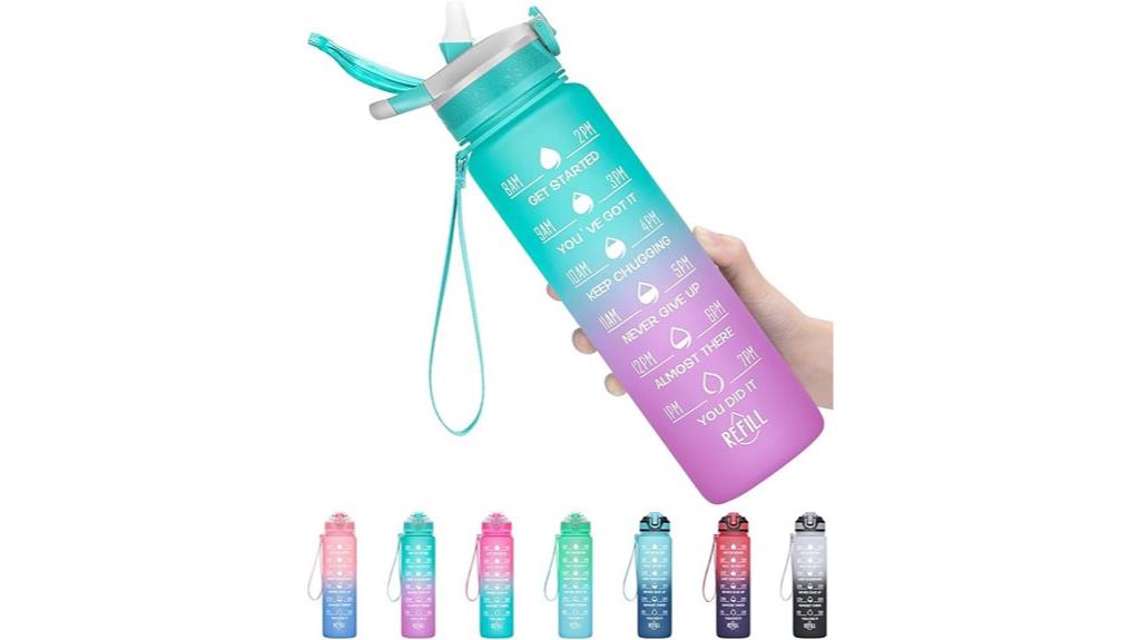 leakproof motivational water bottle