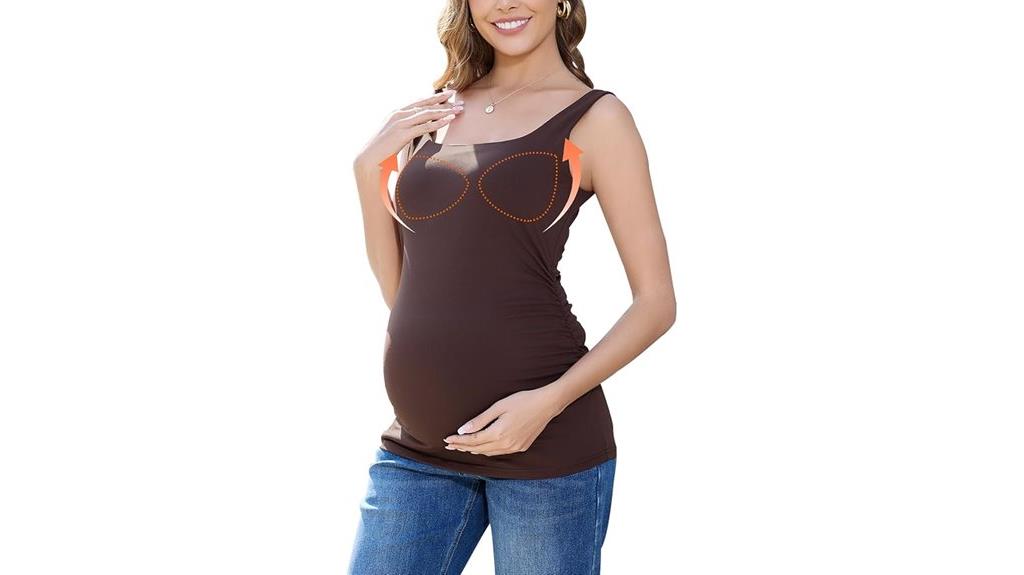 maternity tank tops built in bra