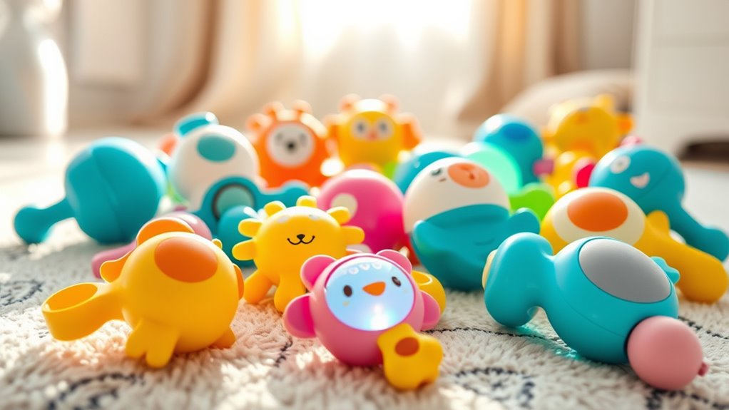 modern rattle toy features
