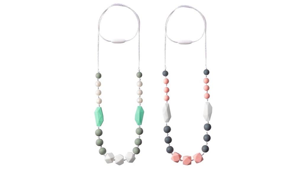 mom s teething necklace set