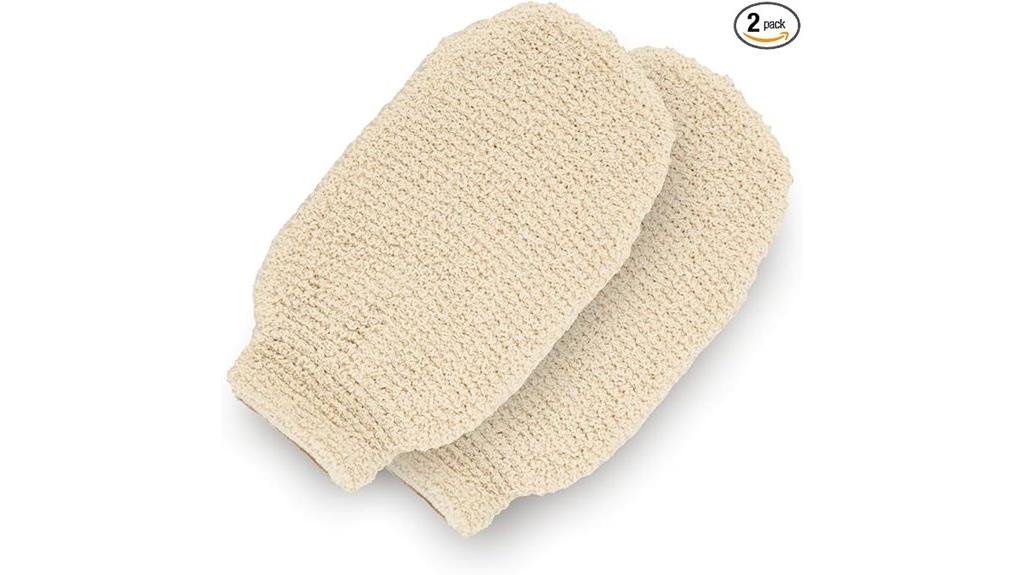 natural exfoliating shower mitts