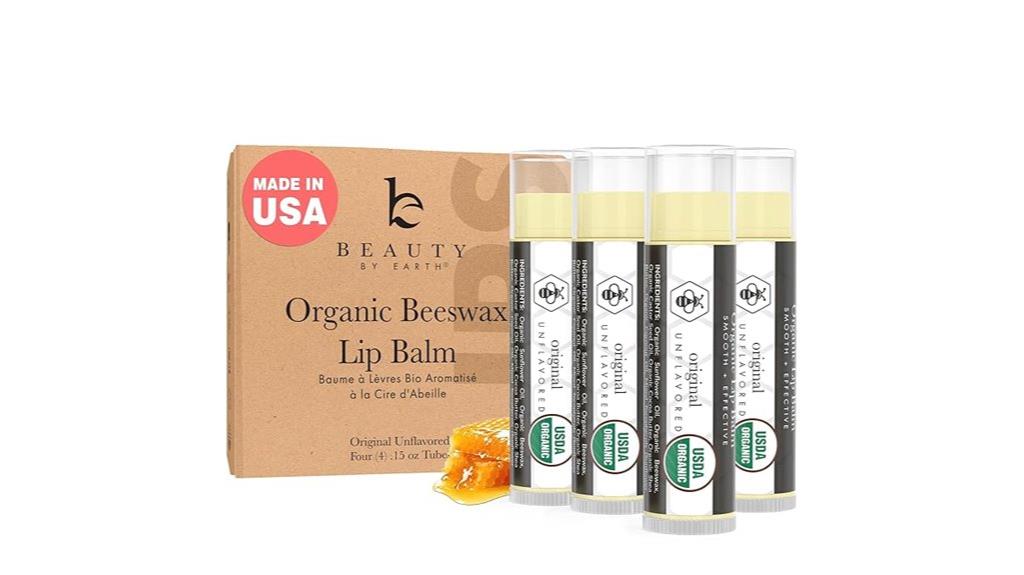 organic unflavored lip balm