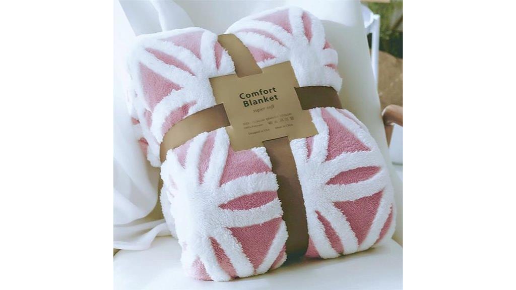 pink dual sided throw blanket