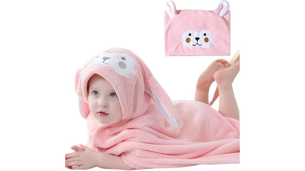 pink toddler bath towel