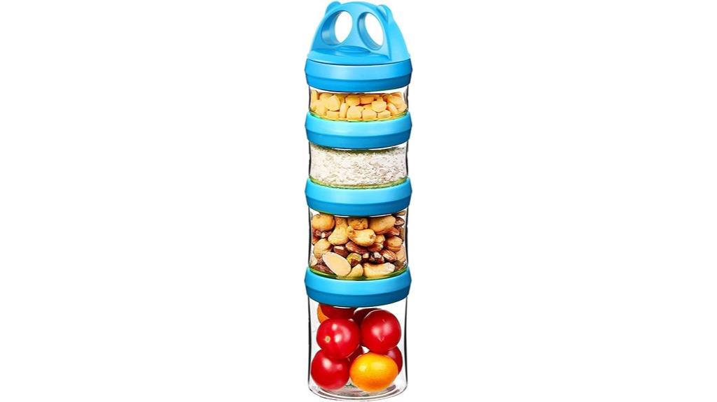 portable stackable food jars