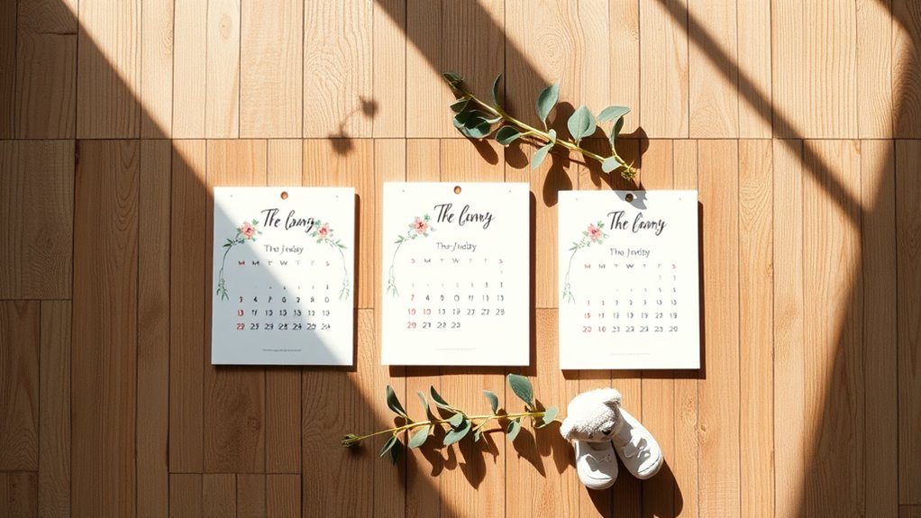 pregnancy milestone celebration calendars