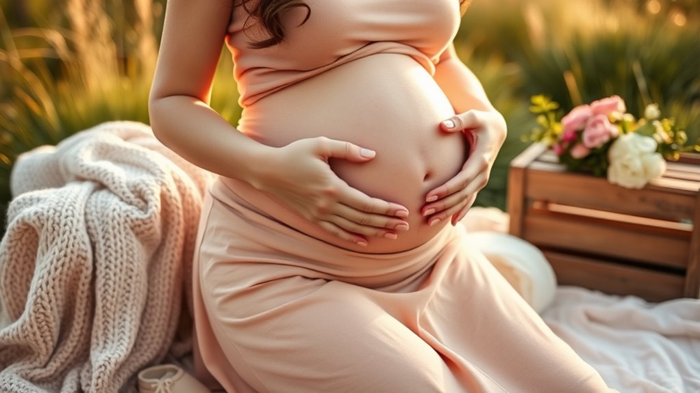 selecting maternity photo props
