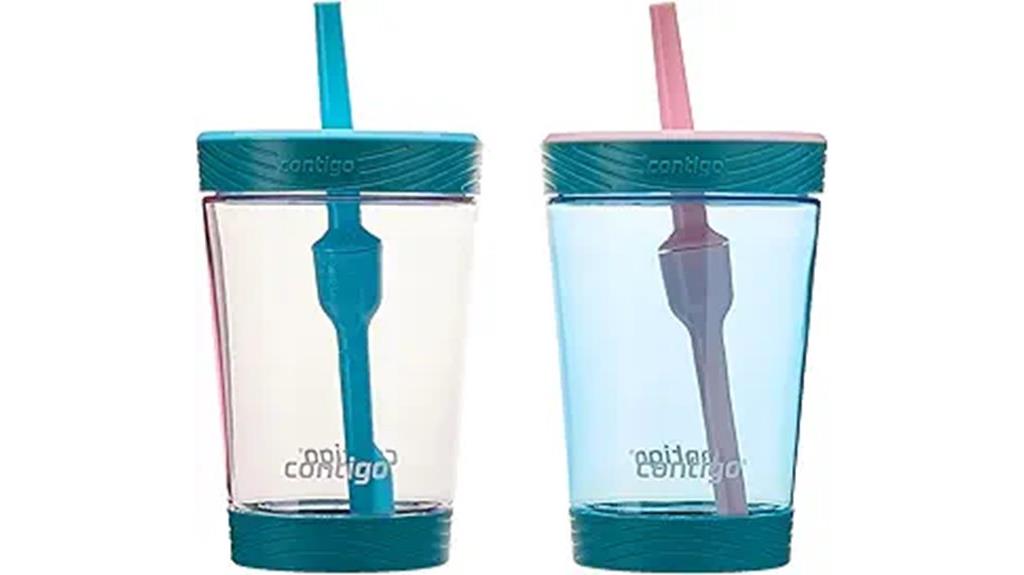 spill proof tumbler with straw