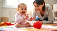 teach baby ball rolling