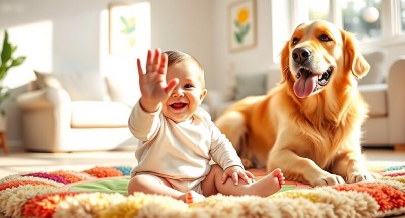 teach baby to wave