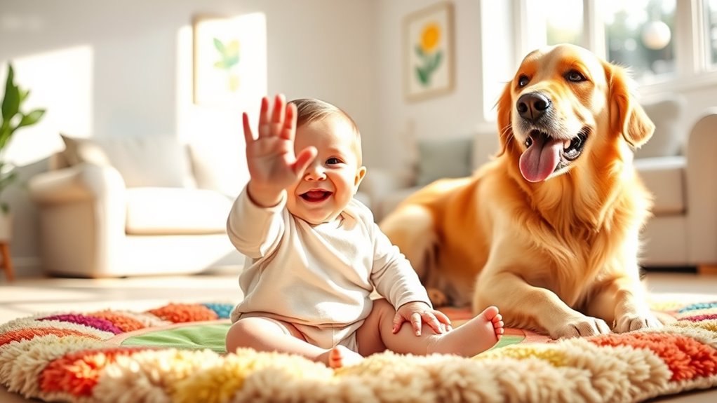 teach baby to wave
