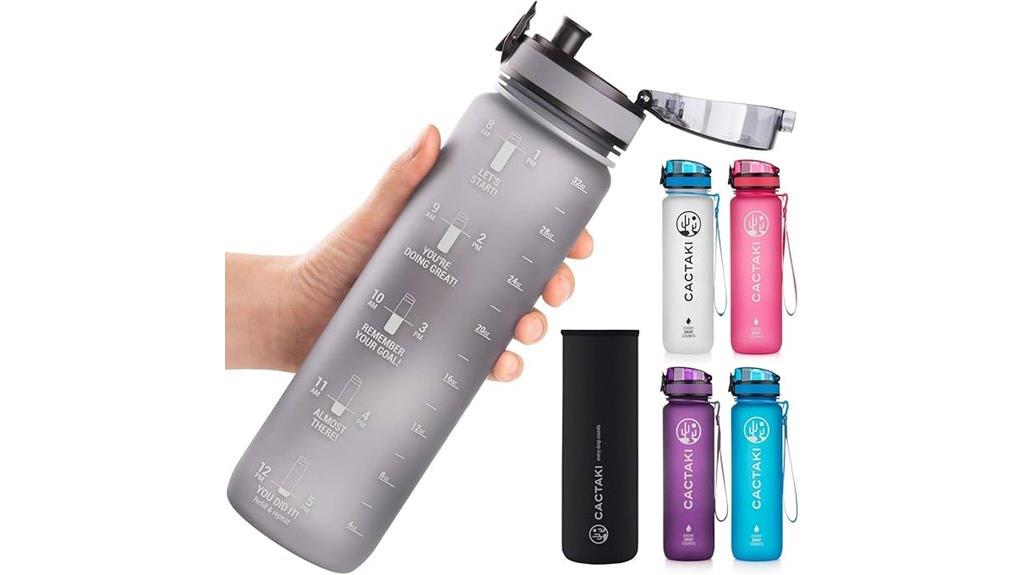 time marked water bottle