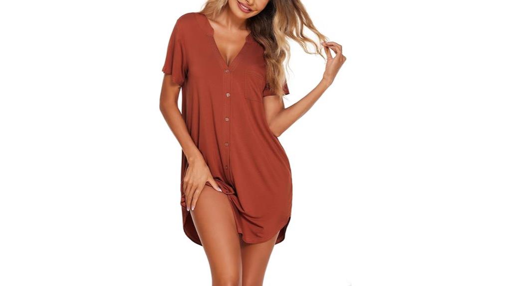 v neck button down nightgown