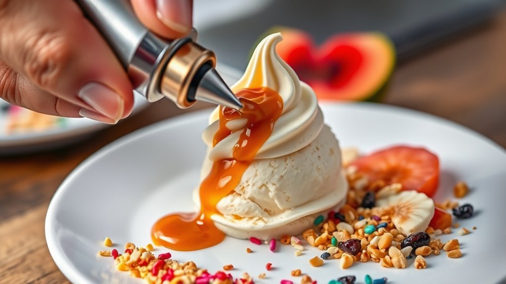 precise detailed ice cream toppings