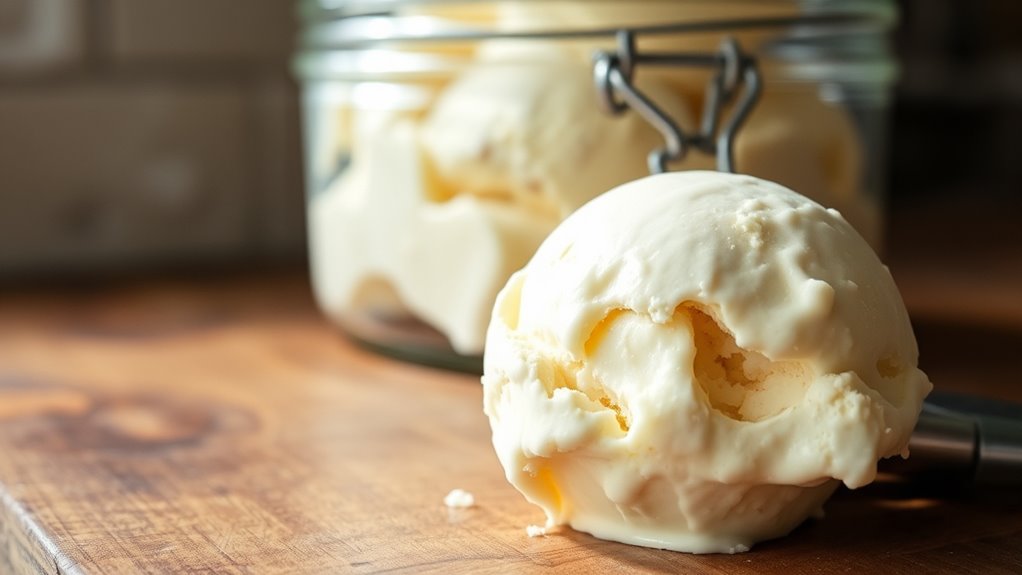 properly stored homemade ice cream