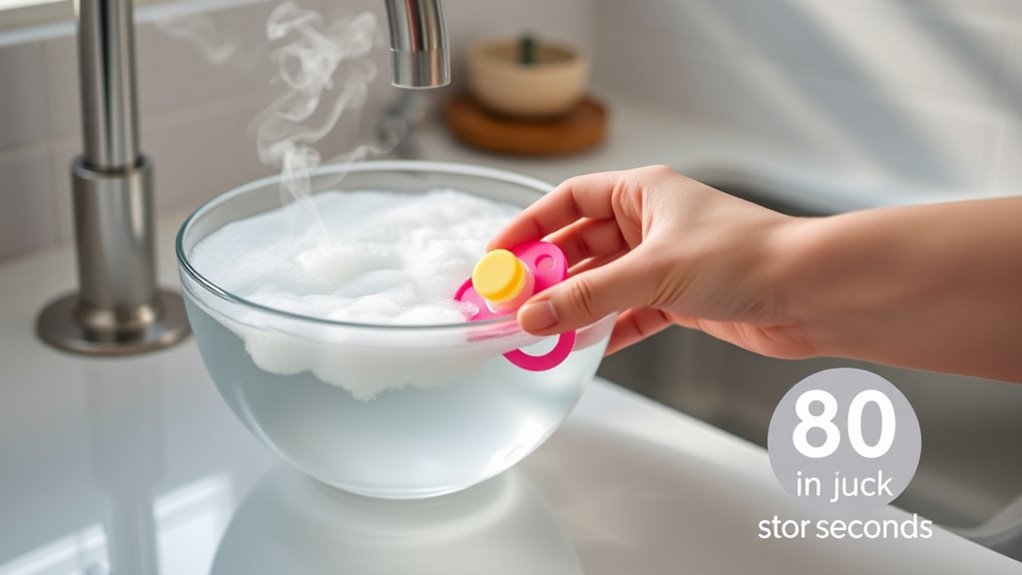 microwave steam sanitizes pacifier