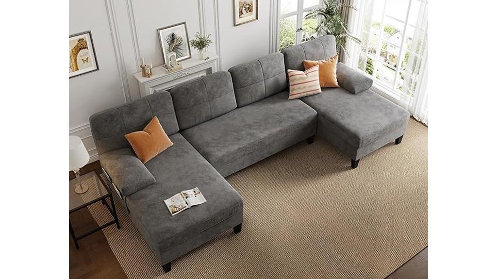 112 inch u shaped sectional