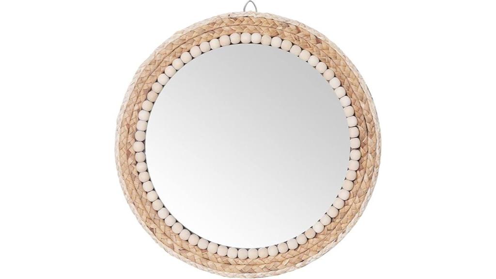 15 inch boho round mirror