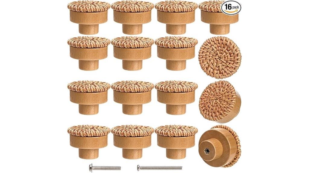 16 rattan dresser knobs