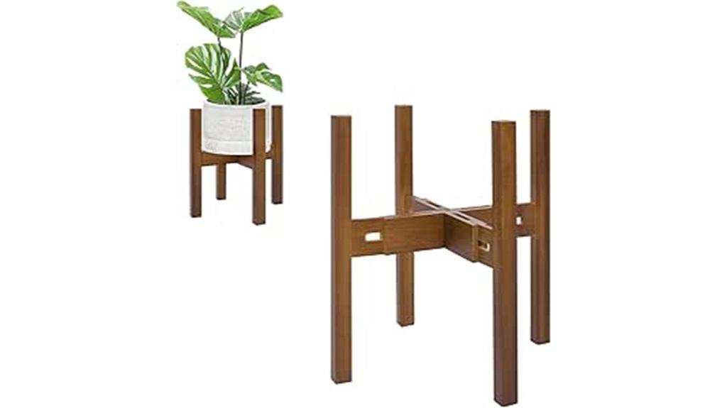 adjustable bamboo plant stand