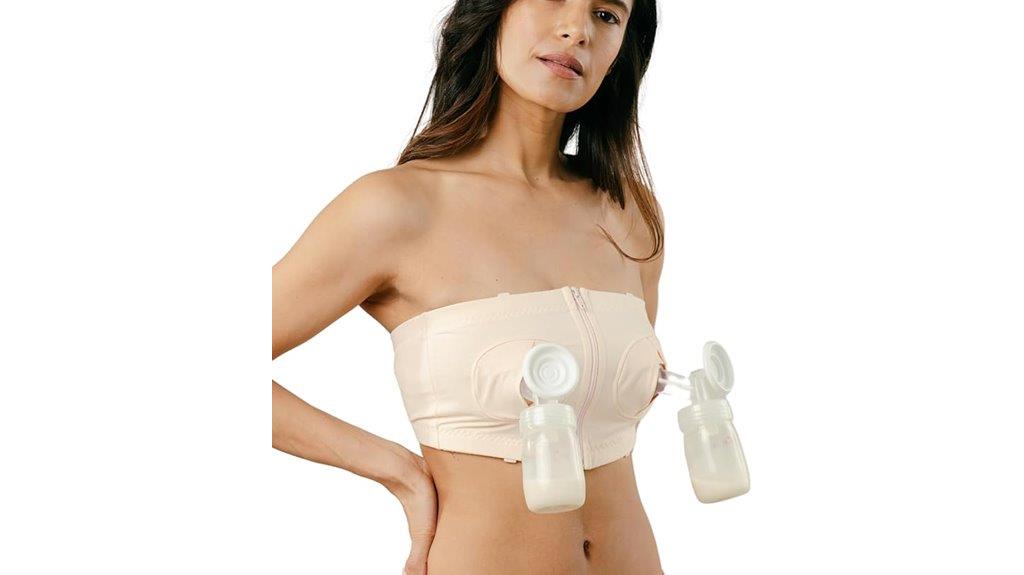 adjustable hands free pumping bra