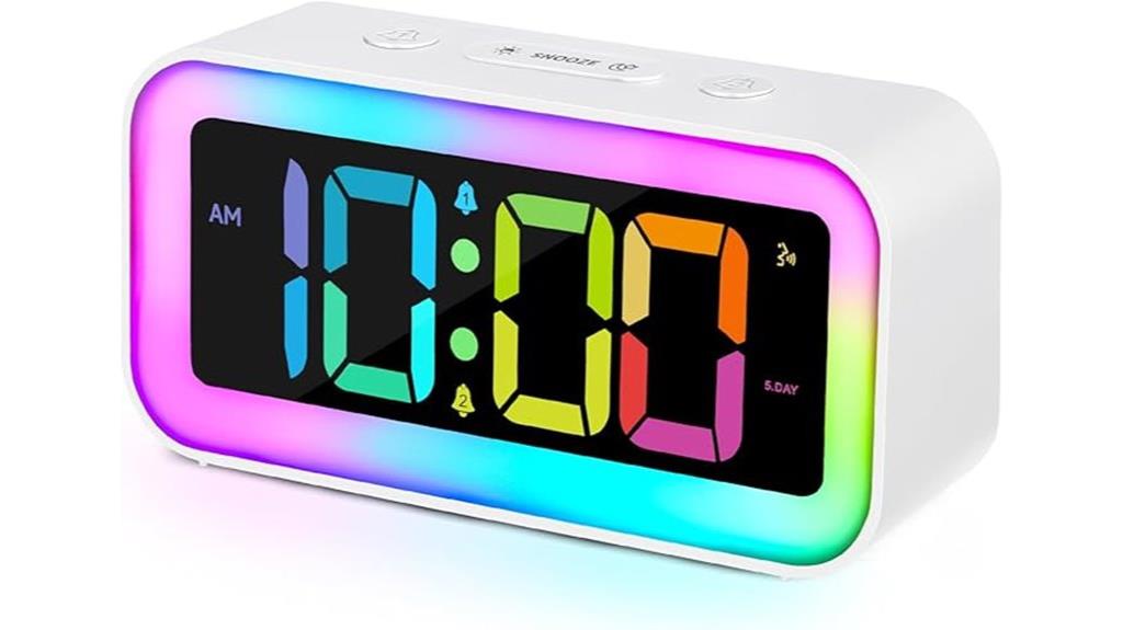 alarm clock with rgb lighting