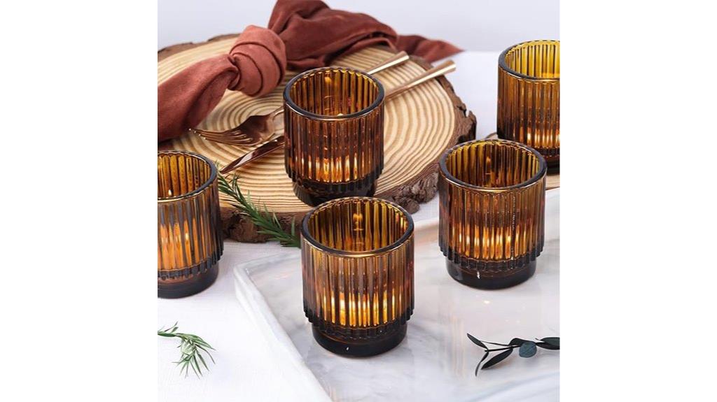 amber votive candle holders