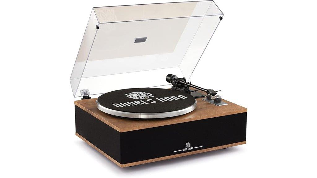 angels horn bluetooth turntable