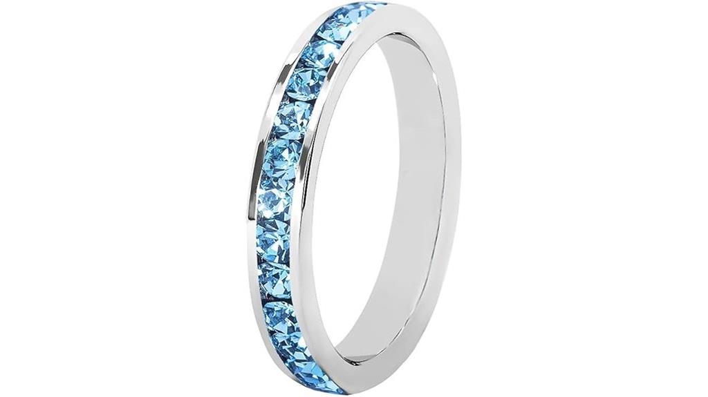 artistic birthstone eternity ring