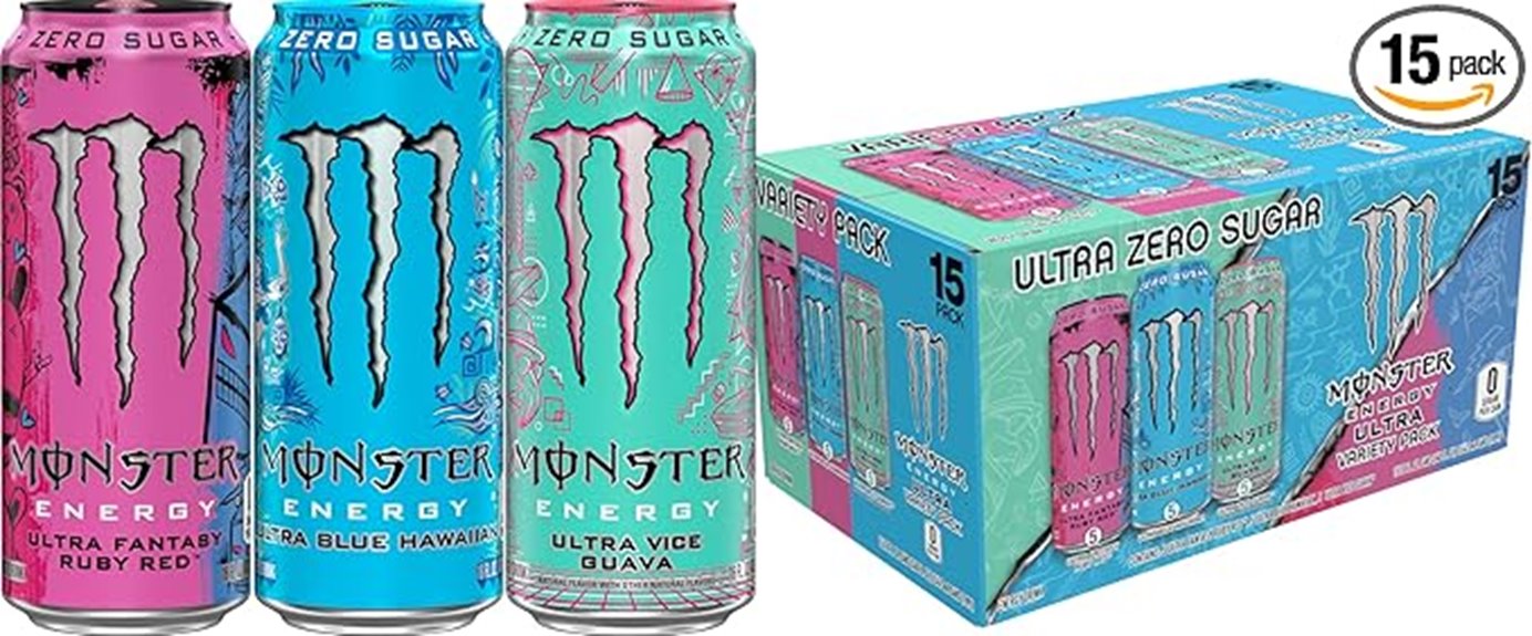 assorted monster energy pack