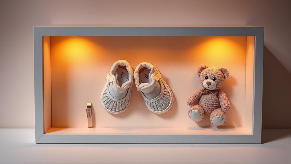 baby memories in shadow boxes