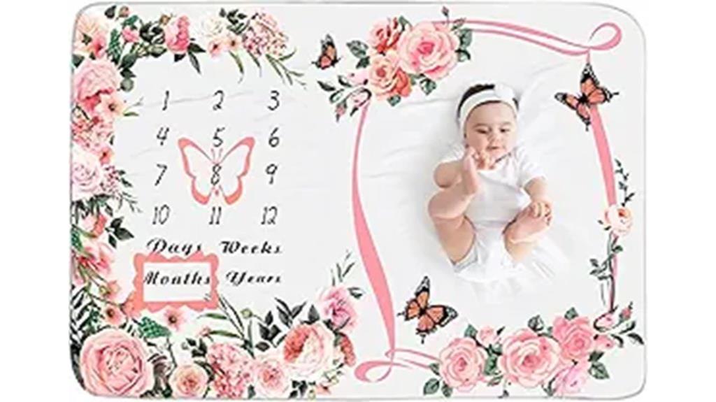 baby milestone blanket floral